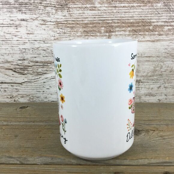 Sorry I’m Late I Was Dilly Dallying 15 oz Ceramic Mug with Pink Goose in Boots & - Picture 2 of 3